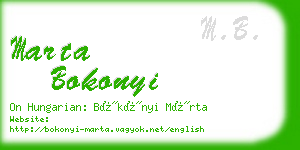 marta bokonyi business card